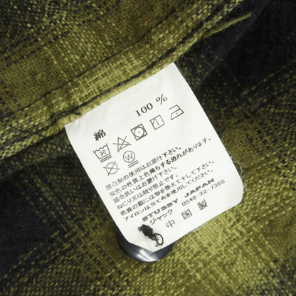 [Used] STUSSY Cotton Zip-up Casual Shirt Green x Black [M] [Condition Rank B] [Men&