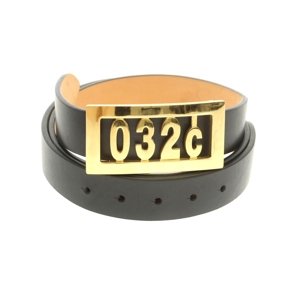 [Used] 032c Logo Buckle Leather Belt Black [ML] [Condition Rank B] [Men&