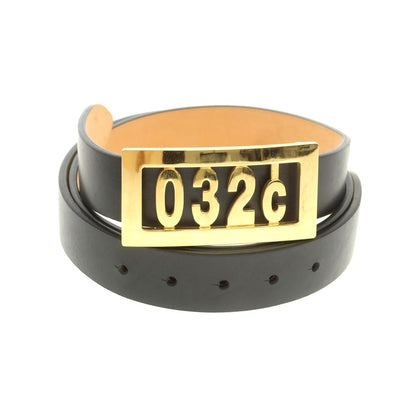 [Used] 032c Logo Buckle Leather Belt Black [ML] [Condition Rank B] [Men&