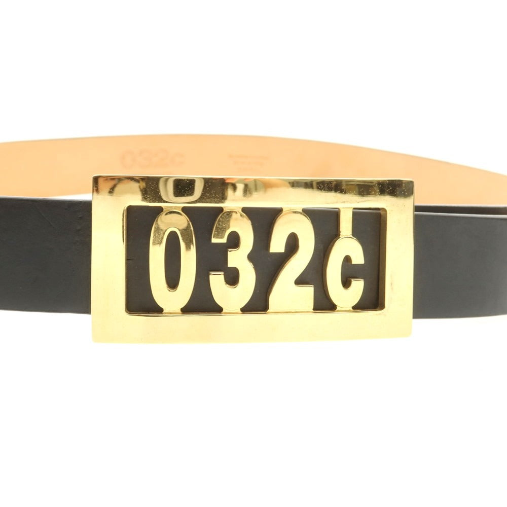 [Used] 032c Logo Buckle Leather Belt Black [ML] [Condition Rank B] [Men&