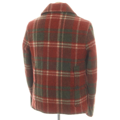 【中古】チャットシーウィン chat c win ウールナイロン チェック ワークジャケット レッドxグリーン【 44 】【 状態ランクA 】【 メンズ 】
