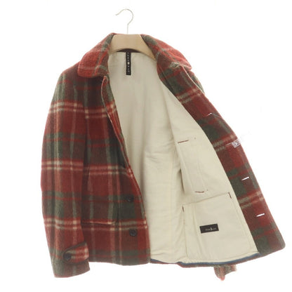 【中古】チャットシーウィン chat c win ウールナイロン チェック ワークジャケット レッドxグリーン【 44 】【 状態ランクA 】【 メンズ 】