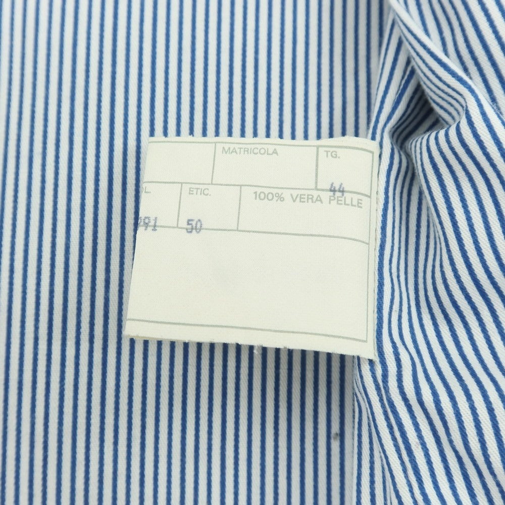 【中古】チンクアンタ Cinquanta ジップアップ レザーブルゾン ネイビー【 44 】【 状態ランクB 】【 メンズ 】