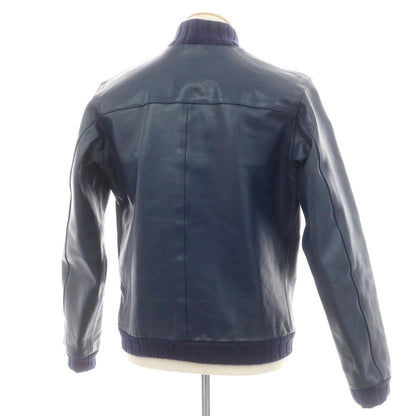 【中古】チンクアンタ Cinquanta ジップアップ レザーブルゾン ネイビー【 44 】【 状態ランクB 】【 メンズ 】