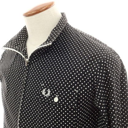 【中古】フレッドペリー FRED PERRY コットン ドット スタンドカラー ダブルジップ ブルゾン ブラックxホワイト【 M 】【 状態ランクC 】【 メンズ 】