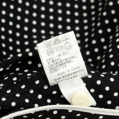 【中古】フレッドペリー FRED PERRY コットン ドット スタンドカラー ダブルジップ ブルゾン ブラックxホワイト【 M 】【 状態ランクC 】【 メンズ 】