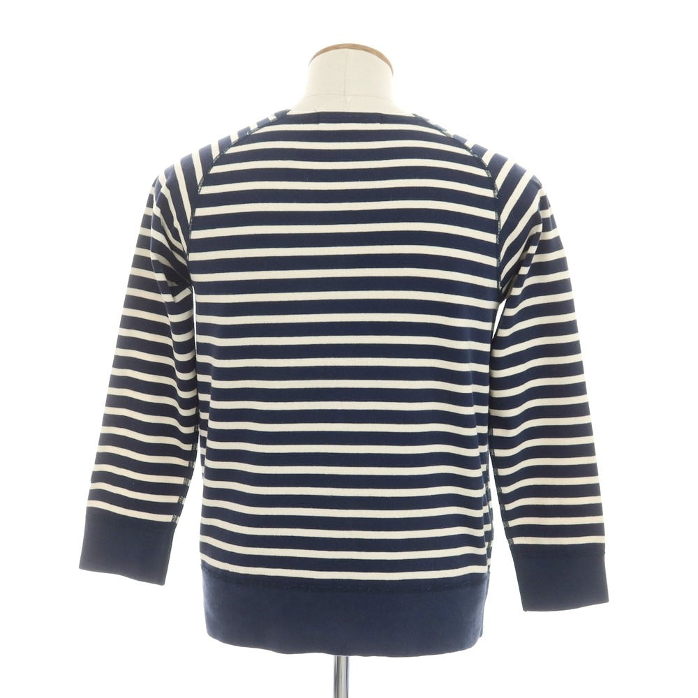 [Used] Glacon Cotton Striped Boat Neck Long Sleeve T-Shirt Navy x Ivory [3] [Condition Rank C] [Men&