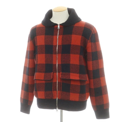 【中古】バフィー BAFY ウール ブロックチェック ダブルジップ カーディガン レッド系xブラック【 44 】【 状態ランクB 】【 メンズ 】