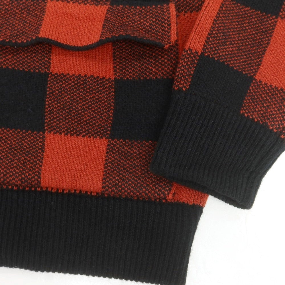 【中古】バフィー BAFY ウール ブロックチェック ダブルジップ カーディガン レッド系xブラック【サイズ44】【 状態ランクB 】【 メンズ 】[DPD]