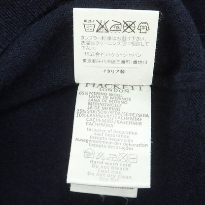 【中古】ハケットロンドン HACKETT LONDON ウールシルクカシミヤ Vネック プルオーバーニット ネイビー【 S 】【 状態ランクB 】【 メンズ 】
