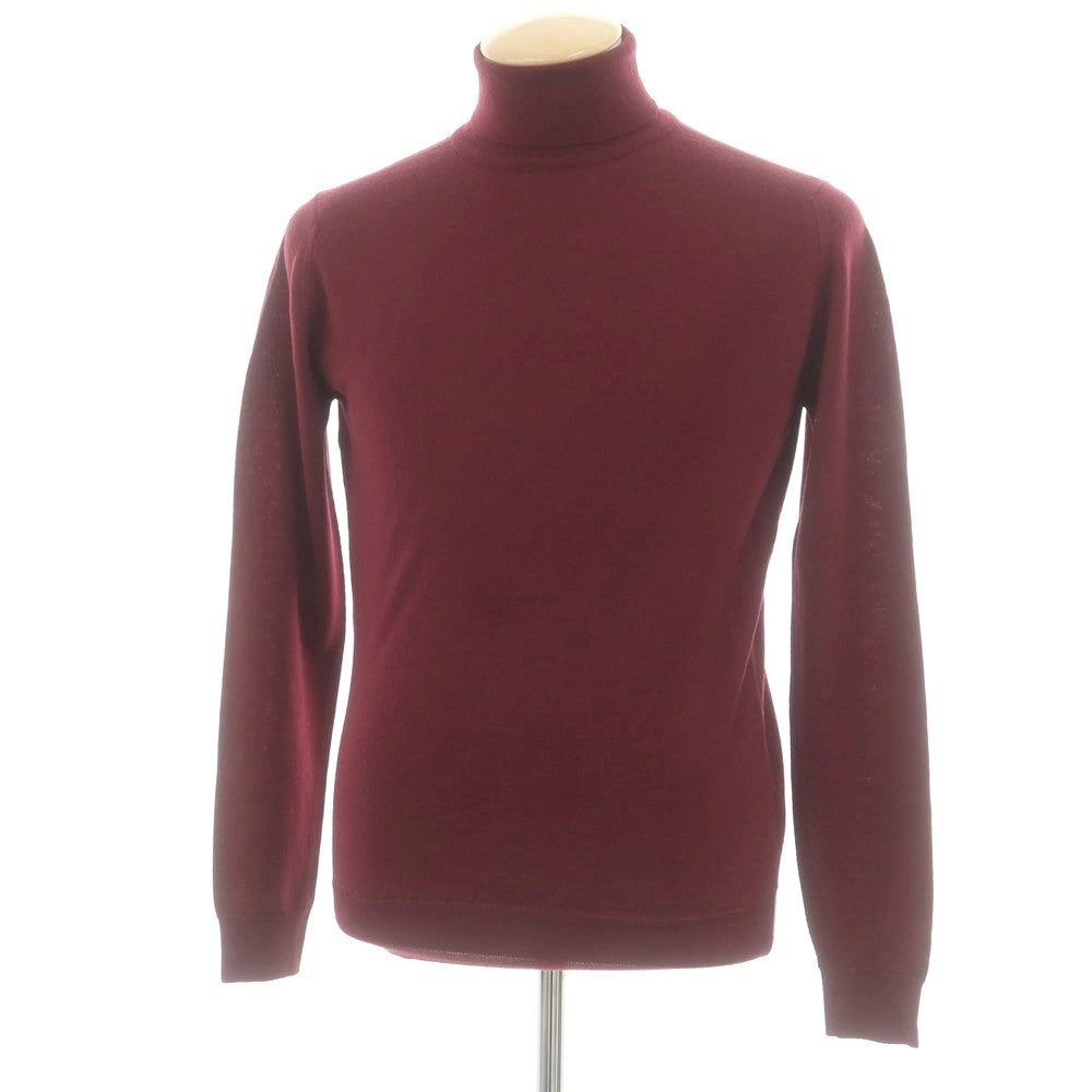 【中古】ジョンスメドレー JOHN SMEDLEY ハイゲージ ウール タートルネック プルオーバーニット バーガンディ【 S 】【 状態ランクA 】【 メンズ 】