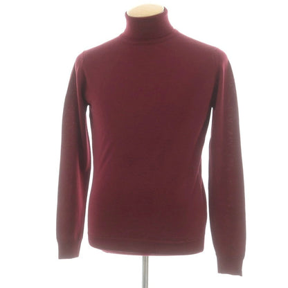 【中古】ジョンスメドレー JOHN SMEDLEY ハイゲージ ウール タートルネック プルオーバーニット バーガンディ【 S 】【 状態ランクA 】【 メンズ 】