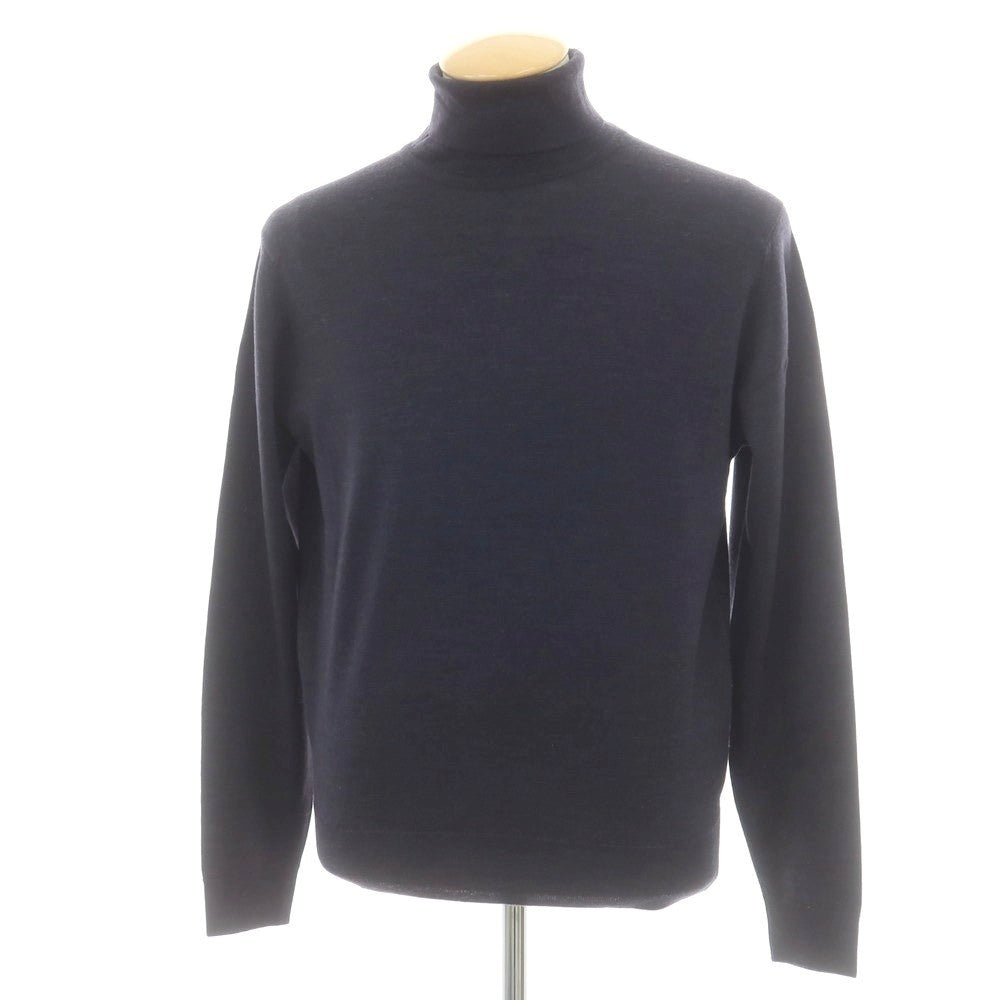 【中古】ジョンスメドレー JOHN SMEDLEY ハイゲージ ウール タートルネック プルオーバーニット グレイッシュネイビー【 S 】【 状態ランクA 】【 メンズ 】