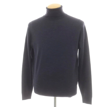 【中古】ジョンスメドレー JOHN SMEDLEY ハイゲージ ウール タートルネック プルオーバーニット グレイッシュネイビー【 S 】【 状態ランクA 】【 メンズ 】