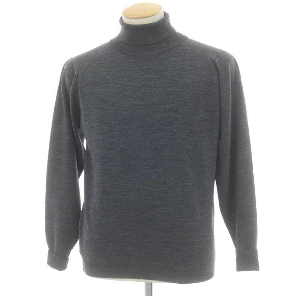 【中古】ジョンスメドレー JOHN SMEDLEY ハイゲージ ウール タートルネック プルオーバーニット ダークグレー【 S 】【 状態ランクA 】【 メンズ 】