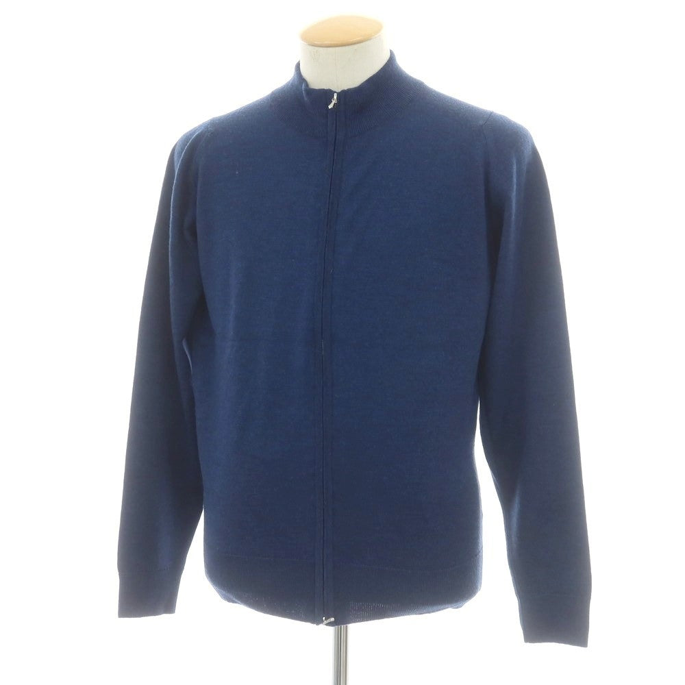 【中古】ジョンスメドレー JOHN SMEDLEY ハイゲージ ウール ダブルジップ カーディガン ネイビーブルー【 XS 】【 状態ランクA 】【 メンズ 】