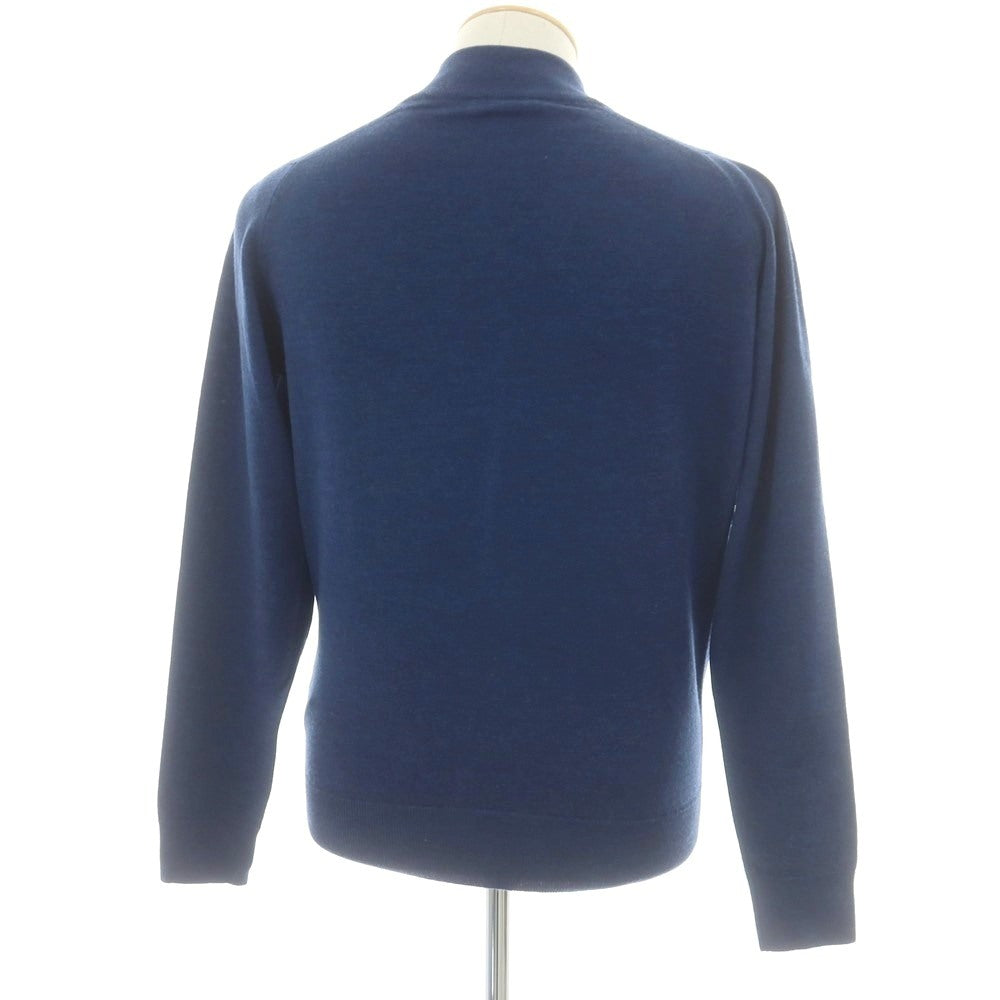 【中古】ジョンスメドレー JOHN SMEDLEY ハイゲージ ウール ダブルジップ カーディガン ネイビーブルー【 XS 】【 状態ランクA 】【 メンズ 】