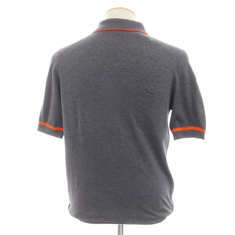【中古】ジョンスメドレー JOHN SMEDLEY ハイゲージ コットン 半袖 ポロニット グレー【 S 】【 状態ランクA 】【 メンズ 】