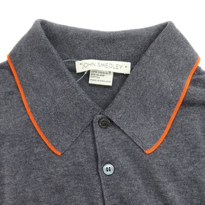 [Used] John Smedley JOHN SMEDLEY High gauge cotton short sleeve polo knit gray [S] [Condition rank A] [Men&
