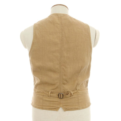 【中古】ラルディーニ LARDINI リネン ジレ ベスト ブラウンベージュ【 46 】【 状態ランクC 】【 メンズ 】
