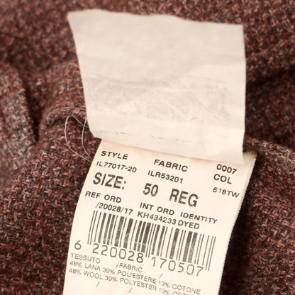 【中古】ラルディーニ LARDINI ウールポリエステル カジュアル系ジレ ベスト ワイン×グレー【 50 】【 状態ランクC 】【 メンズ 】