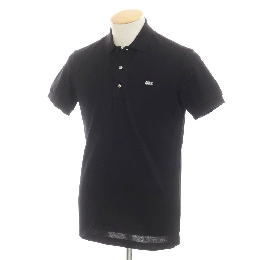 【中古】ラコステ LACOSTE ポリエステルコットン 鹿の子 半袖ポロシャツ ブラック【 3 】【 状態ランクB 】【 メンズ 】