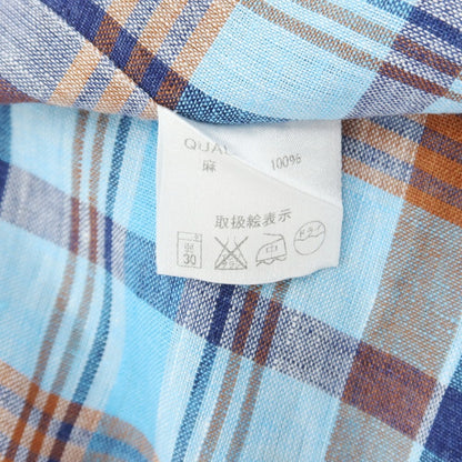 [Used] Maria Santangelo Linen Check Casual Shirt Blue x Brown [S] [Condition Rank B] [Men&