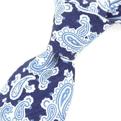 [Used] BEAMS F Silk Linen Paisley Pattern Necktie Navy x White [Condition Rank C] [Men&