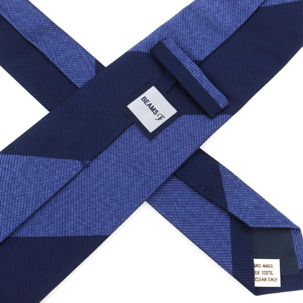 [Used] BEAMS F Silk Striped Necktie Navy x Blue [Condition Rank B] [Men&
