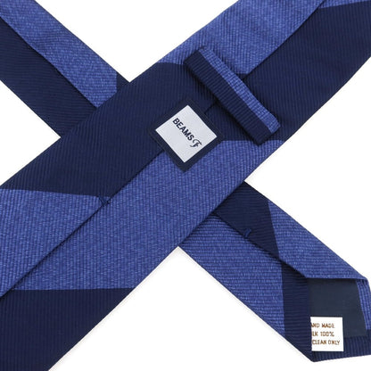 [Used] BEAMS F Silk Striped Necktie Navy x Blue [Condition Rank B] [Men&