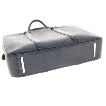 【中古】ペッレモルビダ PELLE MORBIDA 型押しレザー ブリーフケース ネイビー【 状態ランクC 】【 メンズ 】