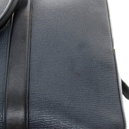 【中古】ペッレモルビダ PELLE MORBIDA 型押しレザー ブリーフケース ネイビー【 状態ランクC 】【 メンズ 】