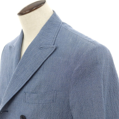 [Used] THE GIGI ZIGGY Seersucker Cotton Double Breasted Suit Set Blue [50] [Condition Rank C] [Men&