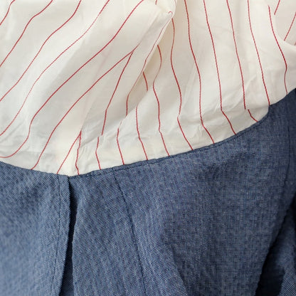 [Used] THE GIGI ZIGGY Seersucker Cotton Double Breasted Suit Set Blue [50] [Condition Rank C] [Men&