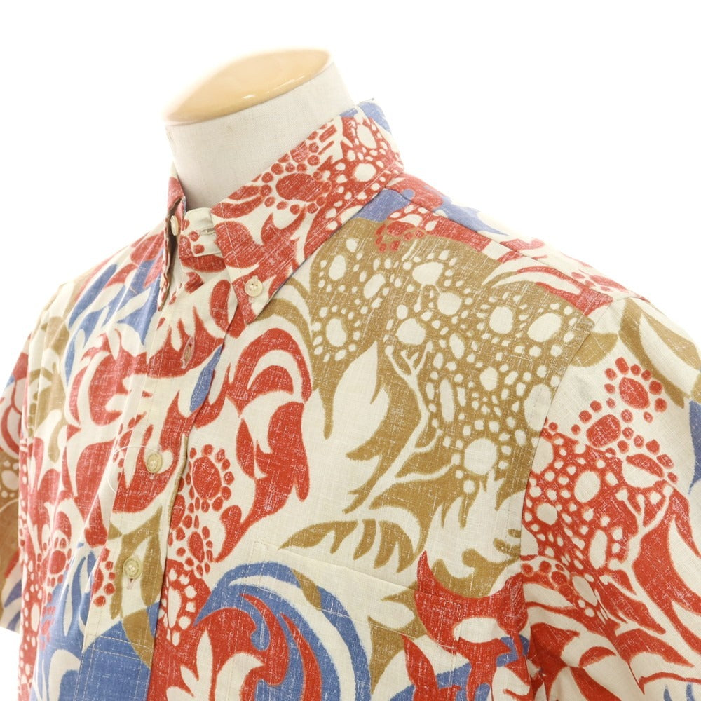 [Used] Reyn Spooner Cotton Polyester Floral Print Pullover Short Sleeve Shirt Beige x Red [S] [Condition Rank A] [Men&