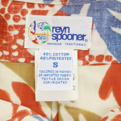 [Used] Reyn Spooner Cotton Polyester Floral Print Pullover Short Sleeve Shirt Beige x Red [S] [Condition Rank A] [Men&