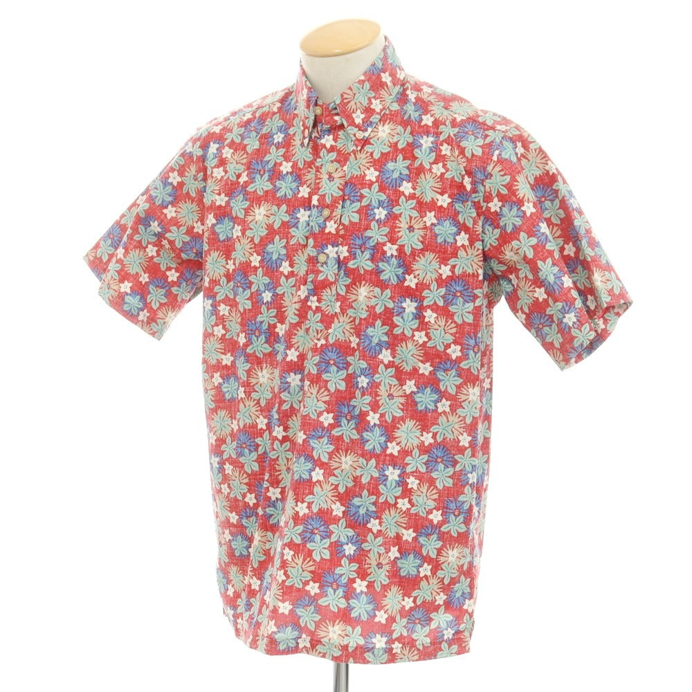 [Used] Reyn Spooner Cotton Polyester Floral Print Pullover Short Sleeve Shirt Red x Light Green [S] [Condition Rank A] [Men&