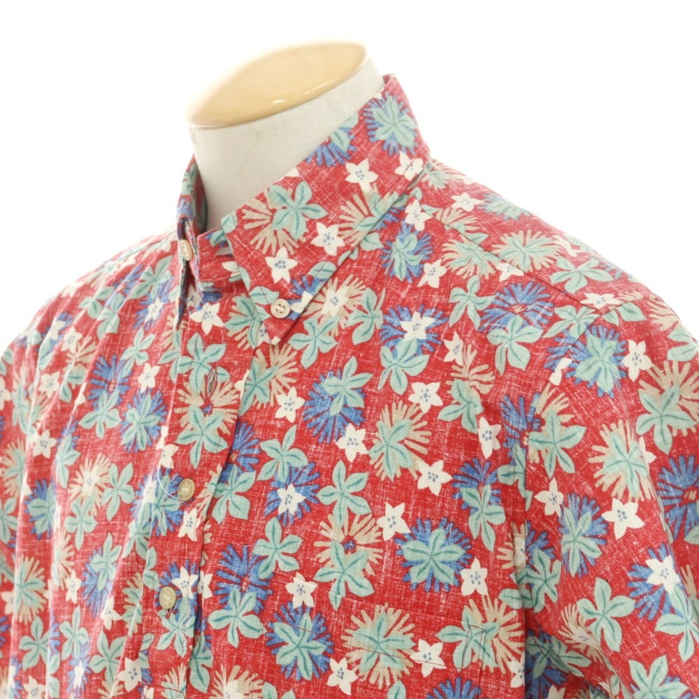 [Used] Reyn Spooner Cotton Polyester Floral Print Pullover Short Sleeve Shirt Red x Light Green [S] [Condition Rank A] [Men&
