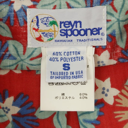 [Used] Reyn Spooner Cotton Polyester Floral Print Pullover Short Sleeve Shirt Red x Light Green [S] [Condition Rank A] [Men&