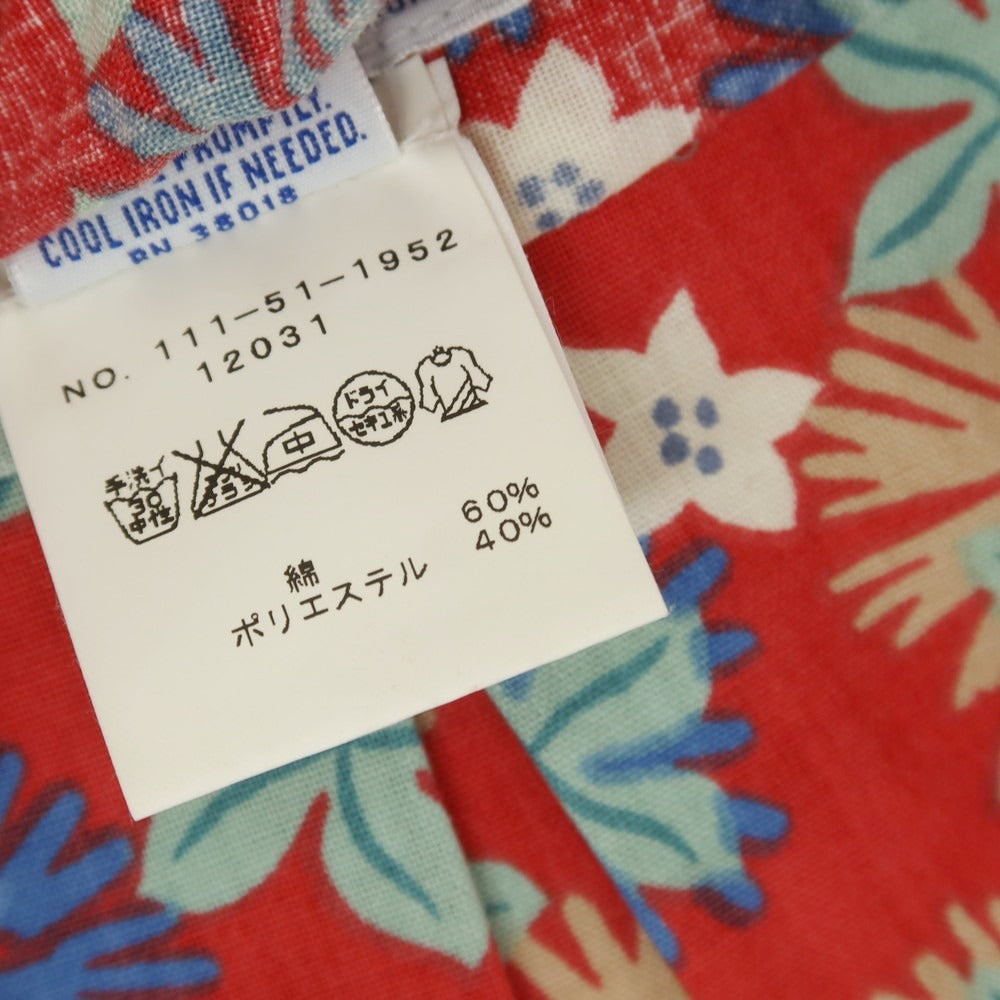 [Used] Reyn Spooner Cotton Polyester Floral Print Pullover Short Sleeve Shirt Red x Light Green [S] [Condition Rank A] [Men&