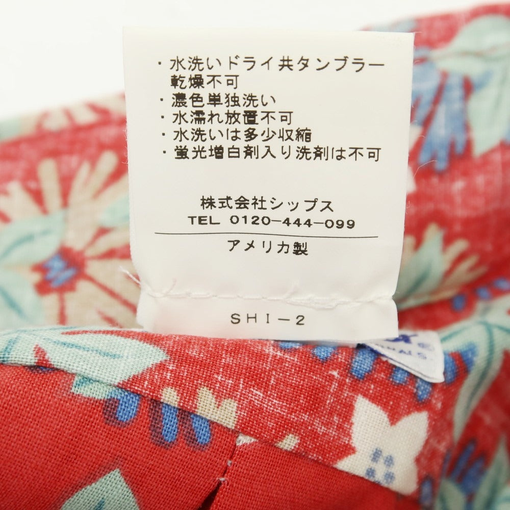 [Used] Reyn Spooner Cotton Polyester Floral Print Pullover Short Sleeve Shirt Red x Light Green [S] [Condition Rank A] [Men&