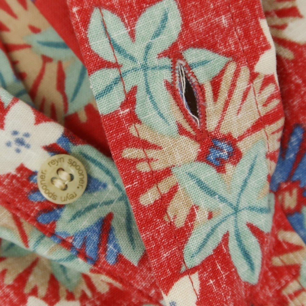 [Used] Reyn Spooner Cotton Polyester Floral Print Pullover Short Sleeve Shirt Red x Light Green [S] [Condition Rank A] [Men&