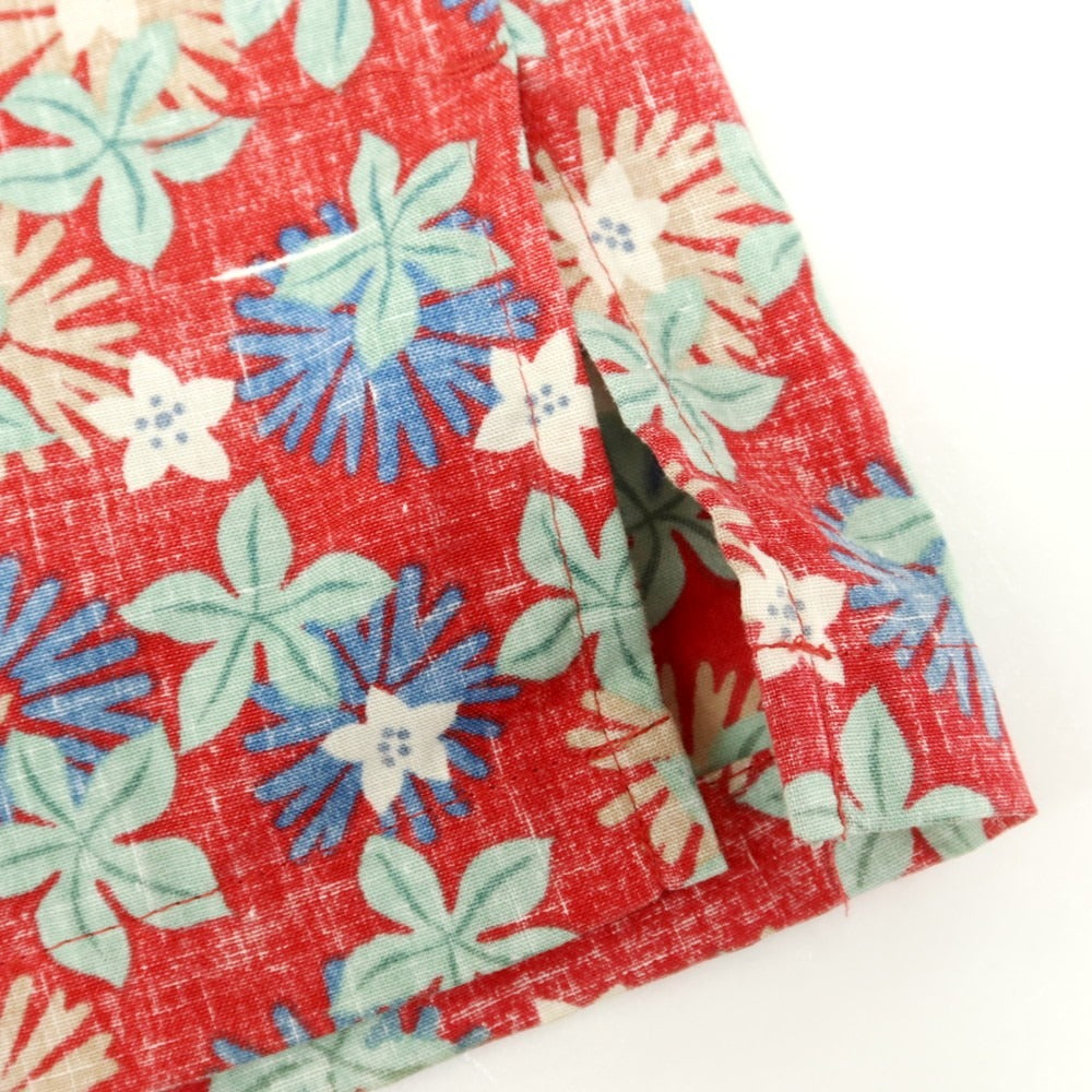 [Used] Reyn Spooner Cotton Polyester Floral Print Pullover Short Sleeve Shirt Red x Light Green [S] [Condition Rank A] [Men&