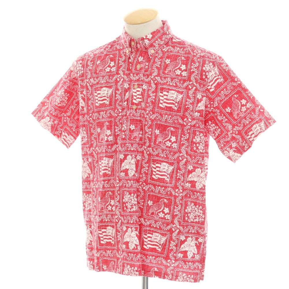 [Used] Reyn Spooner Cotton Polyester Floral Print Pullover Short Sleeve Shirt Red x White [S] [Condition Rank A] [Men&
