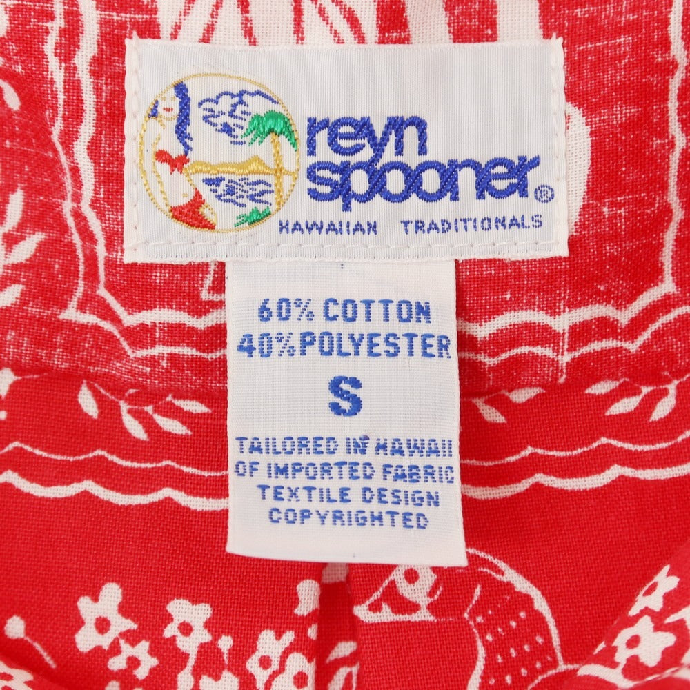 [Used] Reyn Spooner Cotton Polyester Floral Print Pullover Short Sleeve Shirt Red x White [S] [Condition Rank A] [Men&