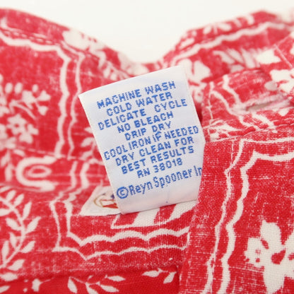 [Used] Reyn Spooner Cotton Polyester Floral Print Pullover Short Sleeve Shirt Red x White [S] [Condition Rank A] [Men&