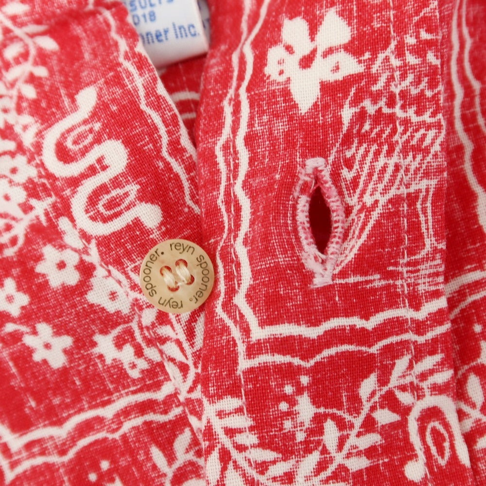 [Used] Reyn Spooner Cotton Polyester Floral Print Pullover Short Sleeve Shirt Red x White [S] [Condition Rank A] [Men&