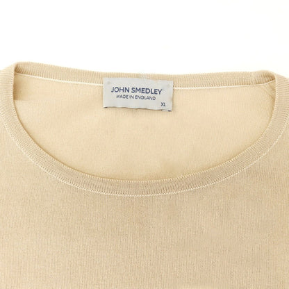 【中古】ジョンスメドレー JOHN SMEDLEY ハイゲージ コットン クルーネック 半袖 プルオーバーニット ベージュ【 XL 】【 状態ランクB 】【 メンズ 】