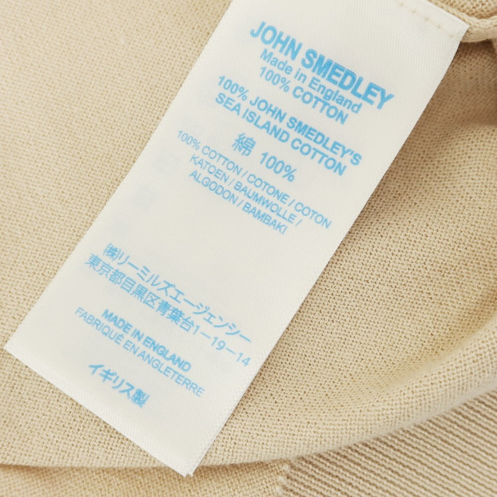 【中古】ジョンスメドレー JOHN SMEDLEY ハイゲージ コットン クルーネック 半袖 プルオーバーニット ベージュ【 XL 】【 状態ランクB 】【 メンズ 】