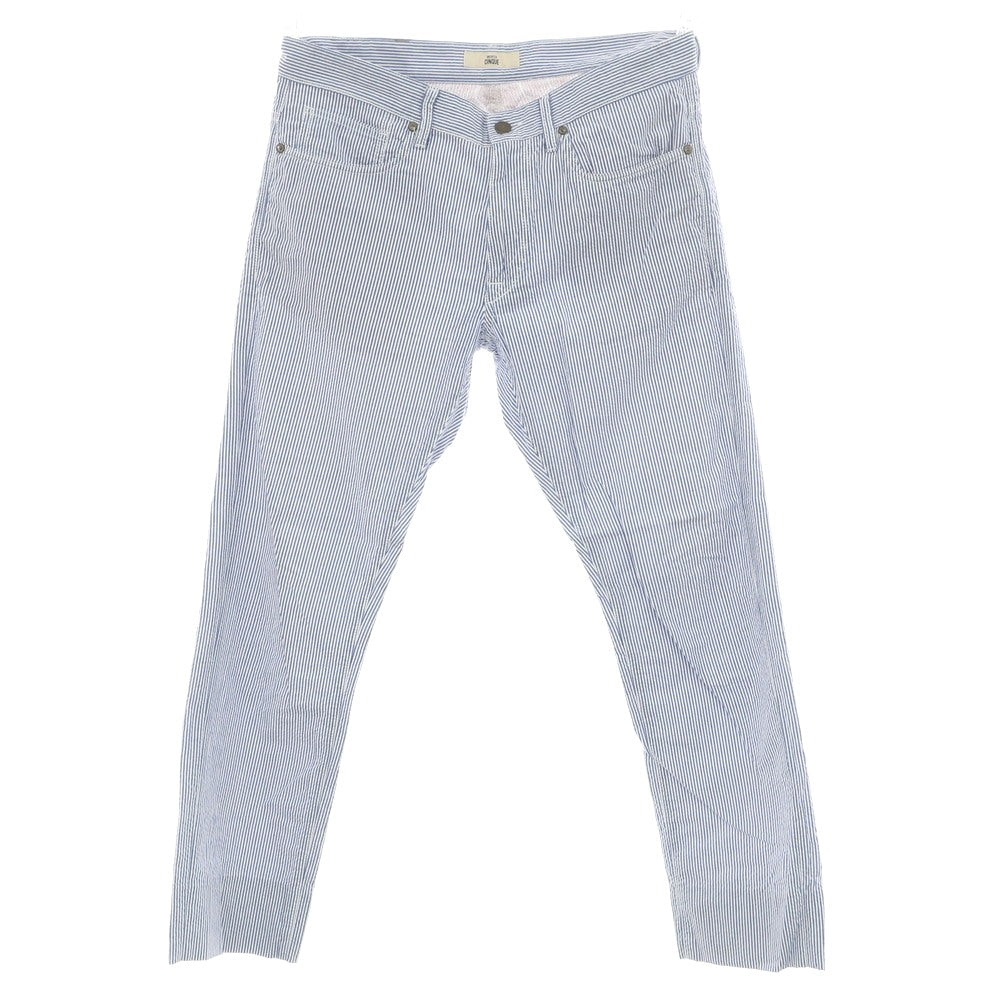 [Used] INCOTEX Cotton Seersucker Striped 5 Pocket Pants Blue x White [33] [Condition Rank C] [Men&